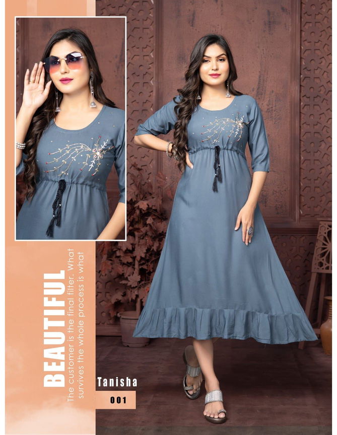 Tanisha 2 By Trendy Anarkali Style Designer Kurtis Catalog
